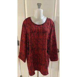 Habitat Clothes to Live In Red Black Artsy Boho Lagenlook Size Large